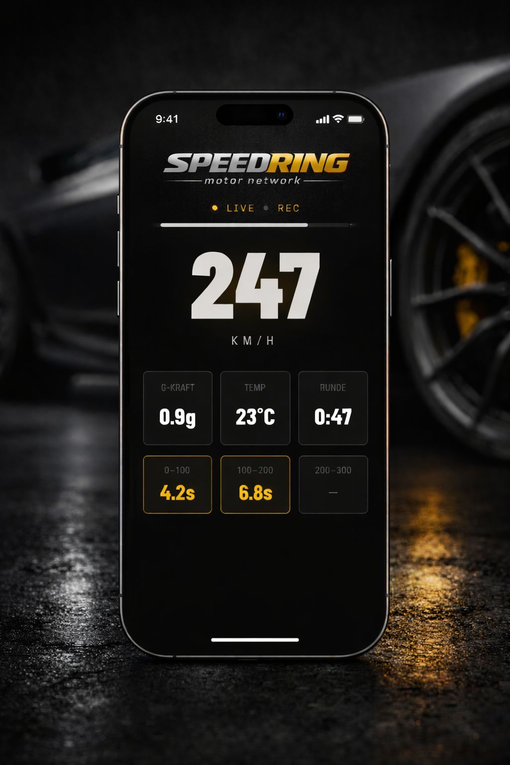 Speedring Live Telemetry Mockup